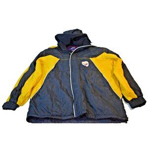 Pittsburgh Steelers Pro Player Windbreaker Jacket Yellow Mens Large Football